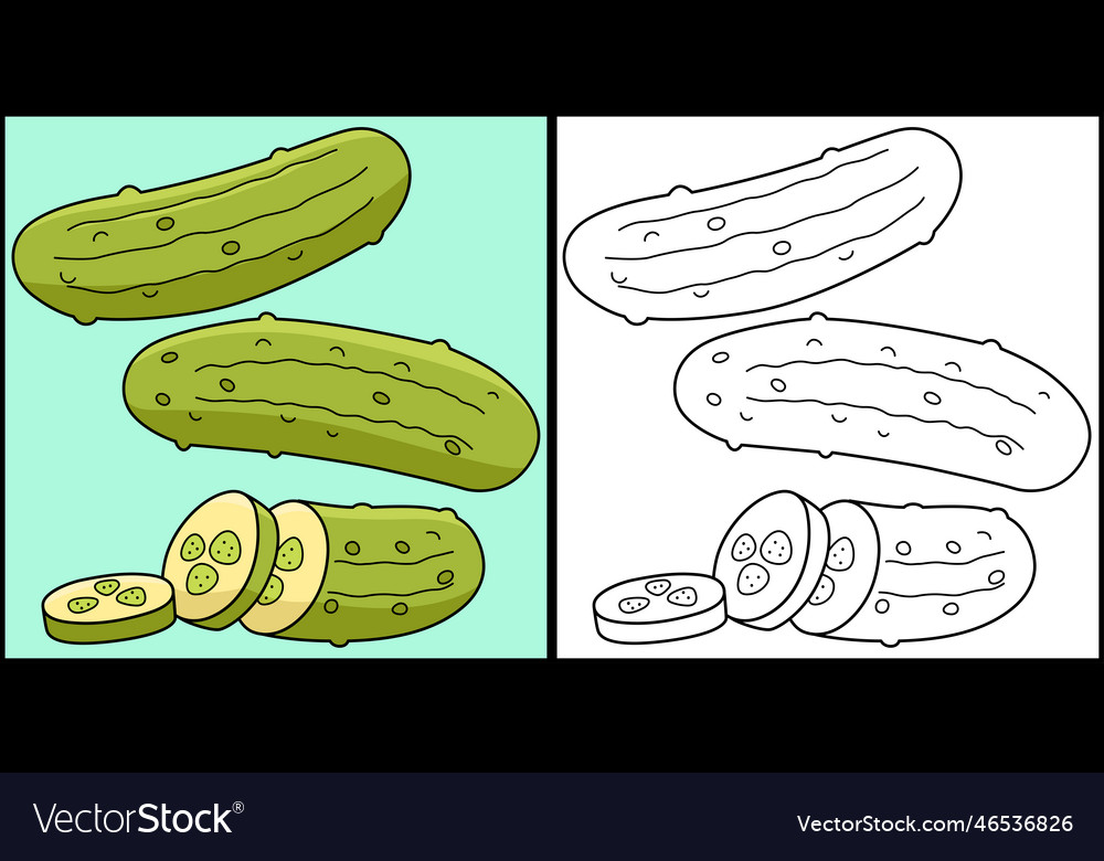 Pickle vegetable coloring page royalty free vector image