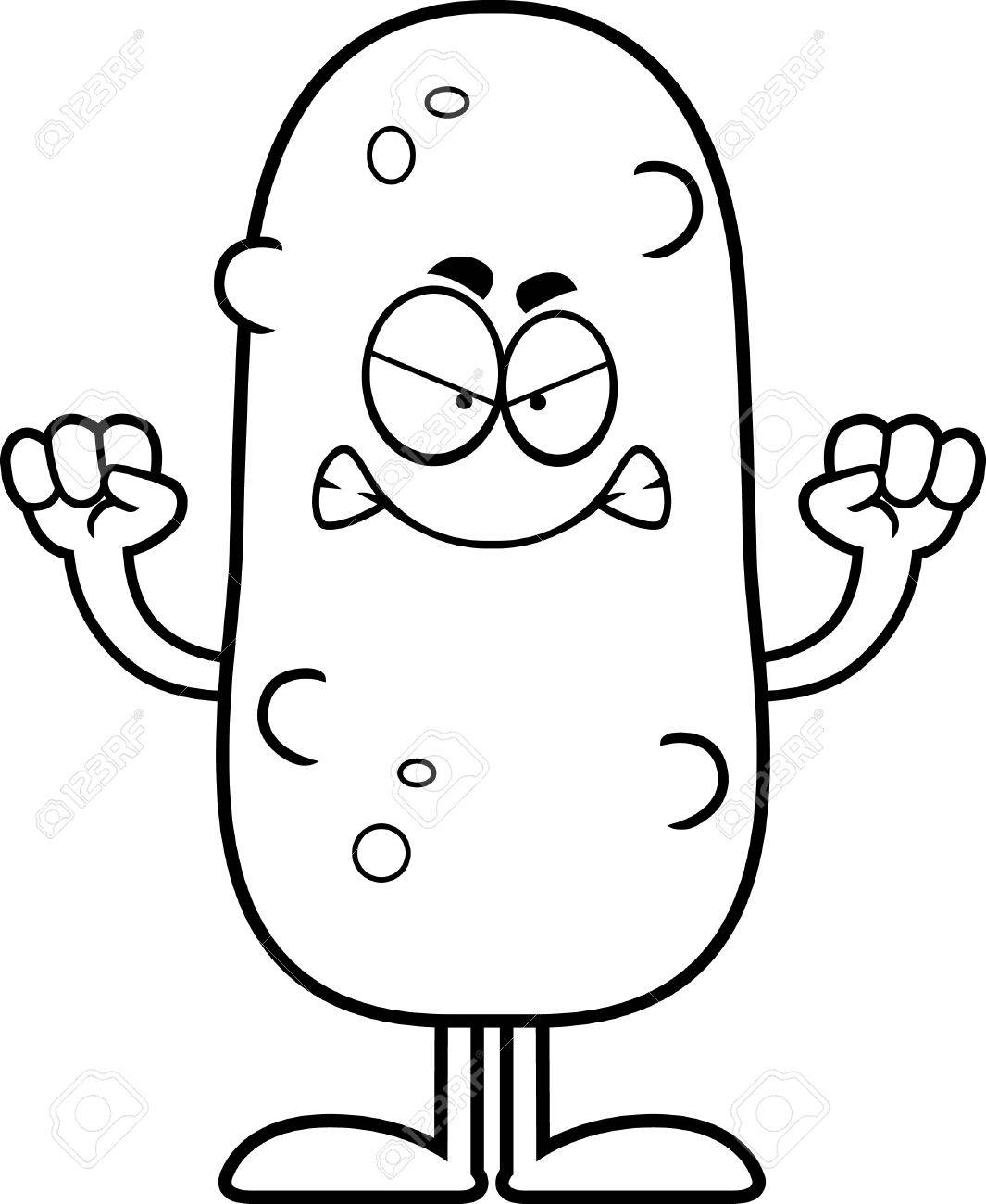 A cartoon illustration of a pickle looking angry royalty free svg cliparts vectors and stock illustration image