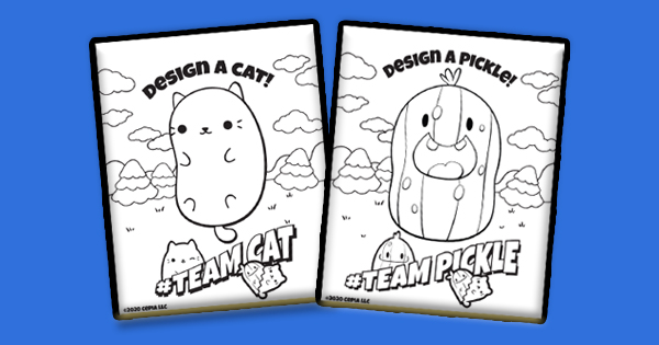 Download your free cats vs pickles activity sheets