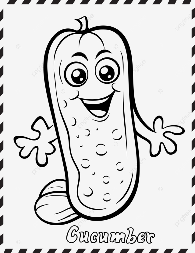 Cucumber coloring page drawing for kids vector cucumber coloring page drawing for kids cucumber coloring page for kids cucumber coloring pages printable png and vector with transparent background for free download