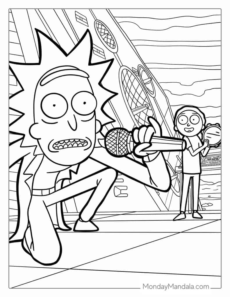 Rick and morty coloring pages free pdf printables