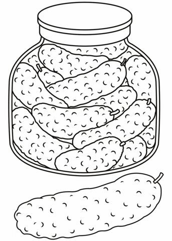 Pickle coloring page free printable coloring pages