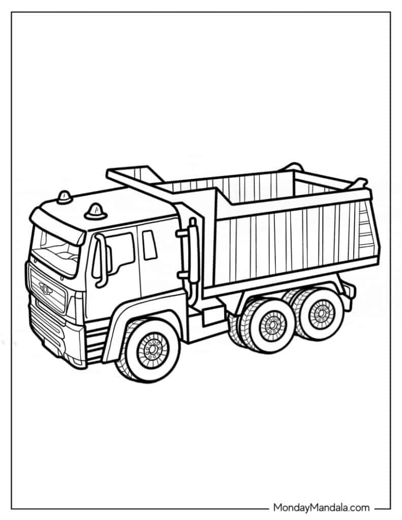 Truck coloring pages free pdf printables