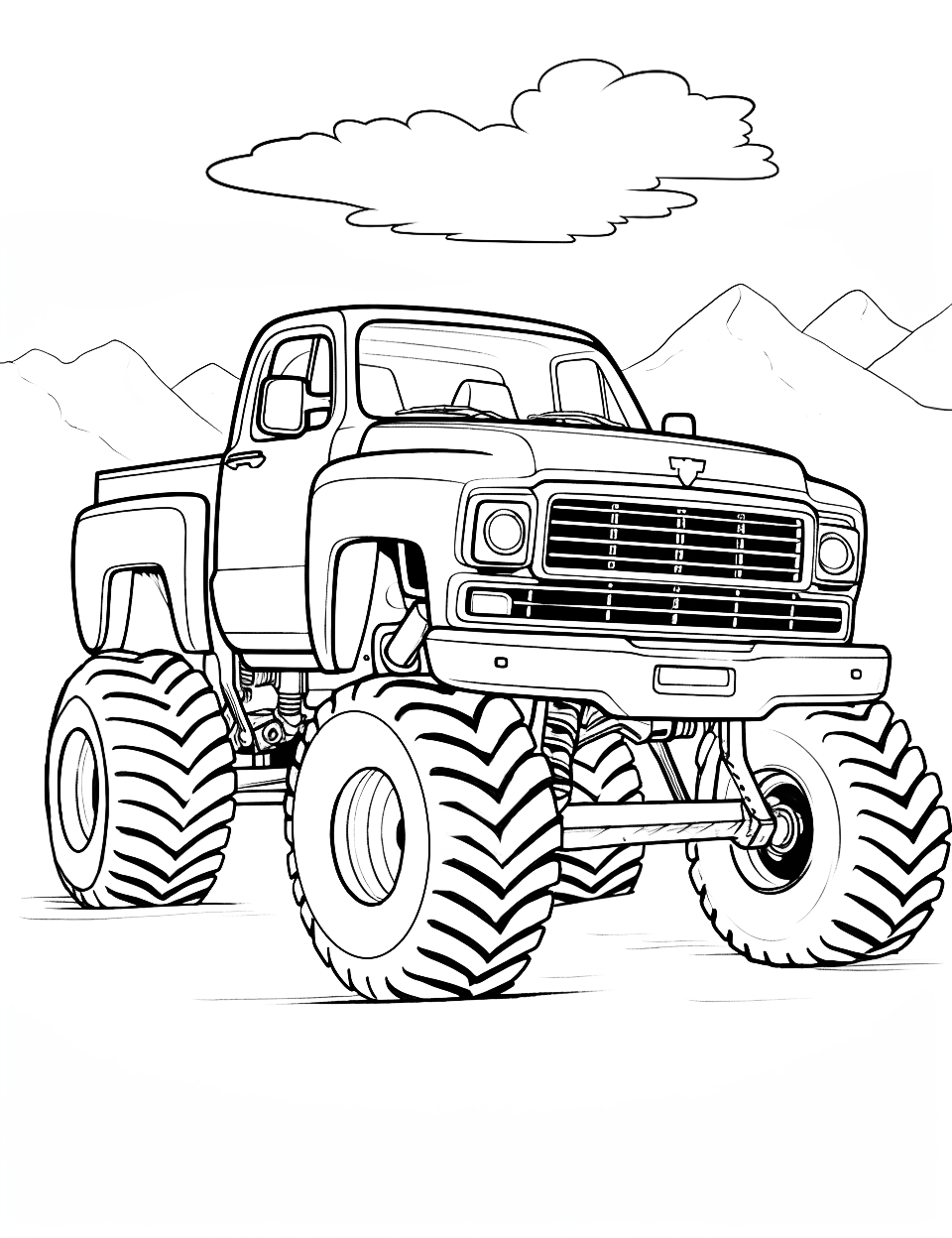 Monster truck coloring pages free printable sheets