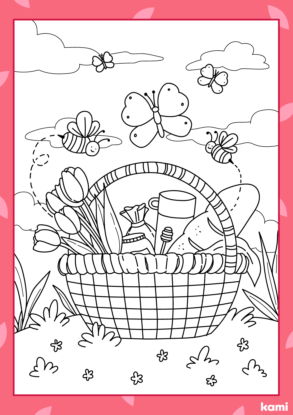 Spring break picnic basket coloring sheet for teachers perfect for grades st nd rd k pre k other classroom resources kami library