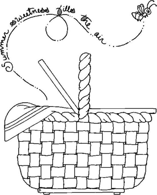 Picnic basket free printable picnic coloring pages basket drawing summer crafts for toddlers coloring pages