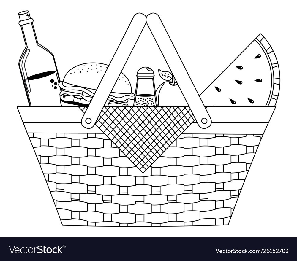 Isolated picnic basket design royalty free vector image