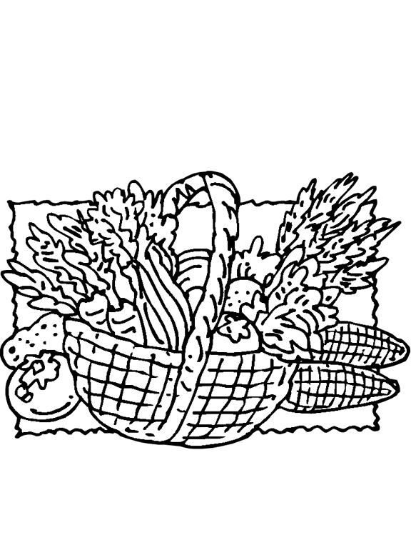 Thanksgiving basket coloring page purple kitty