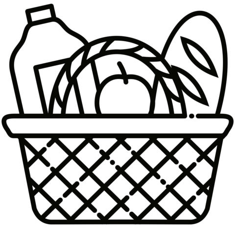 Picnic basket coloring page free printable coloring pages