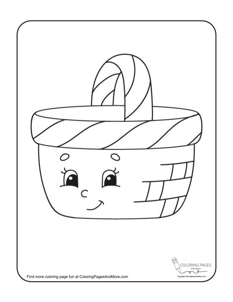 Free picnic basket coloring page for adults and kids