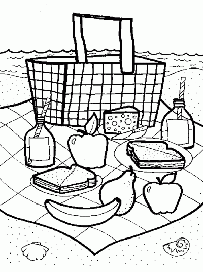 Picnic basket coloring page fun family crafts