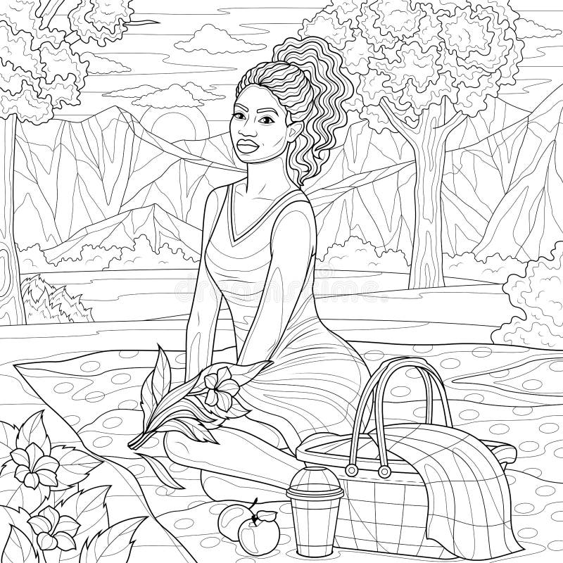 Picnic coloring page stock illustrations â picnic coloring page stock illustrations vectors clipart