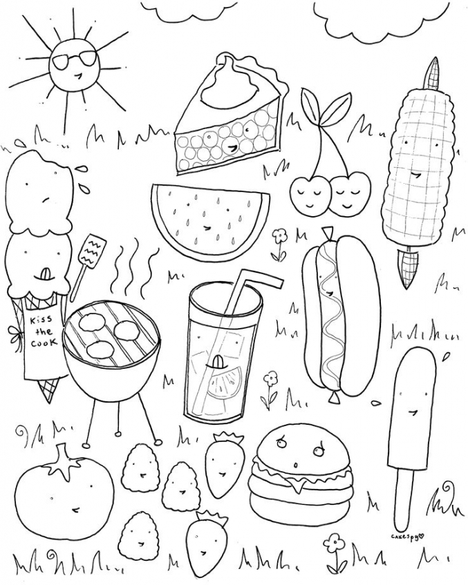 Get this food coloring pages picnic food hjb