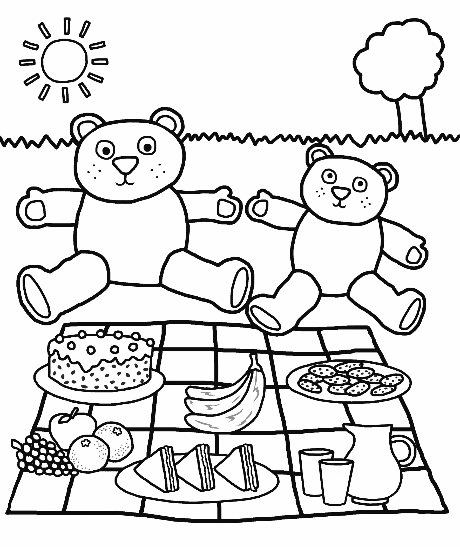 Picnic coloring pages