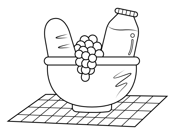 Printable picnic food coloring page