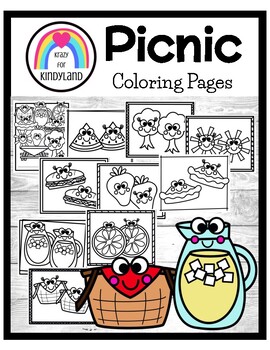 Picnic coloring pages booklet