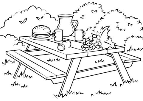 Picnic table coloring page free printable coloring pages