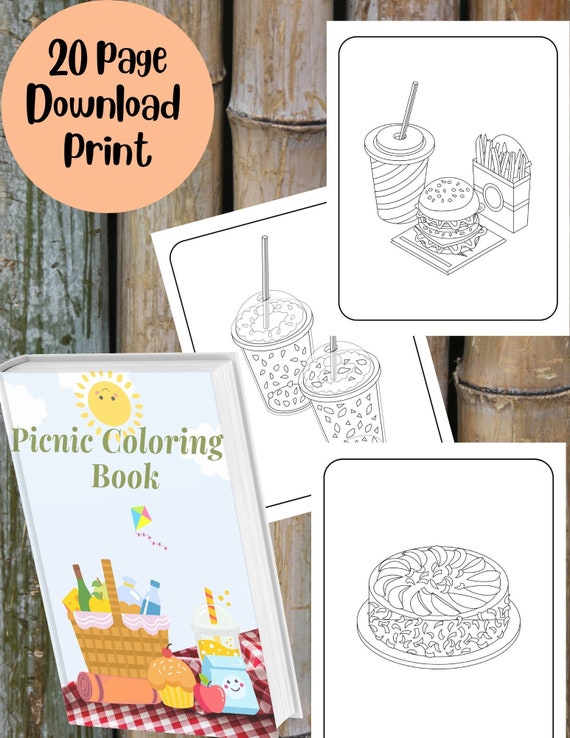 Buy picnic editable coloring pages food coloring pages download online in india