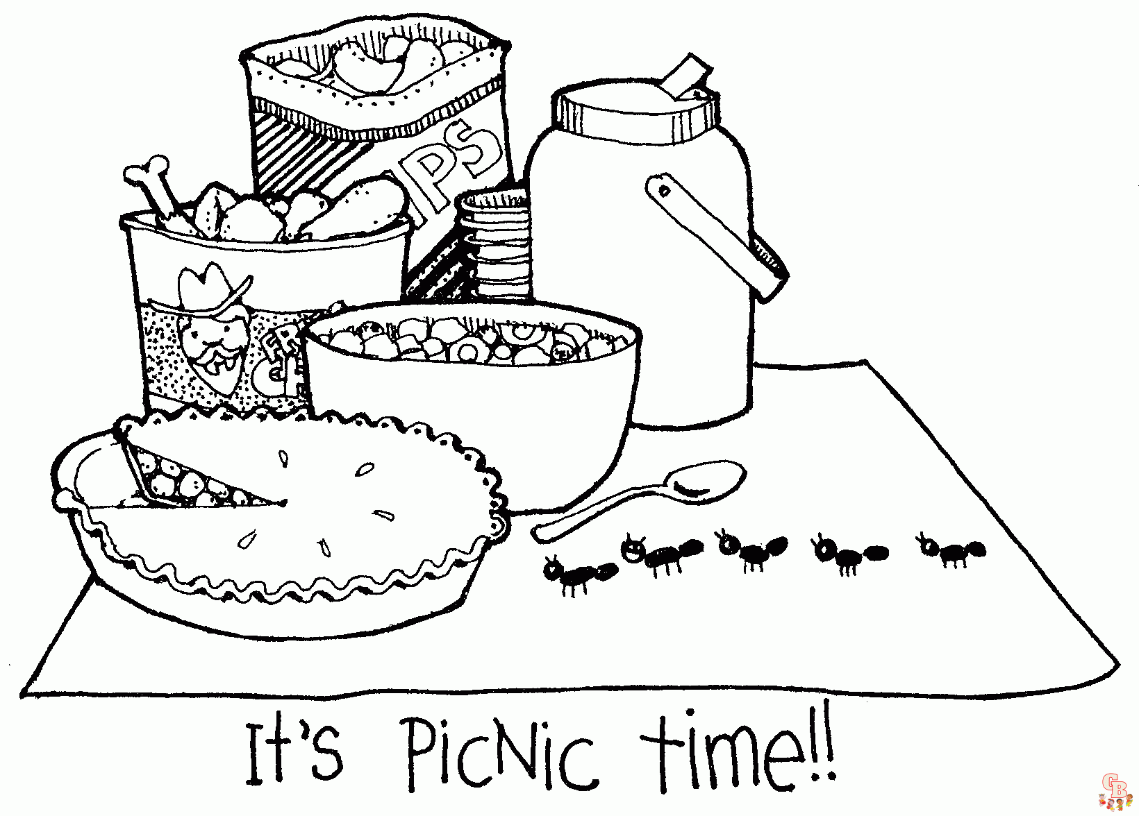 Enjoy the summer with free printable picnic coloring pages