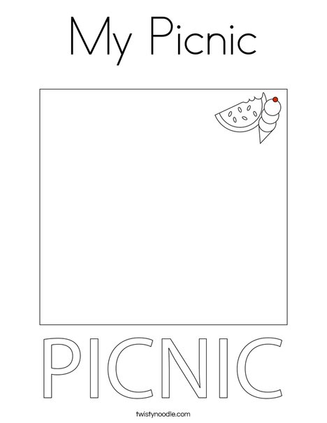 My picnic coloring page