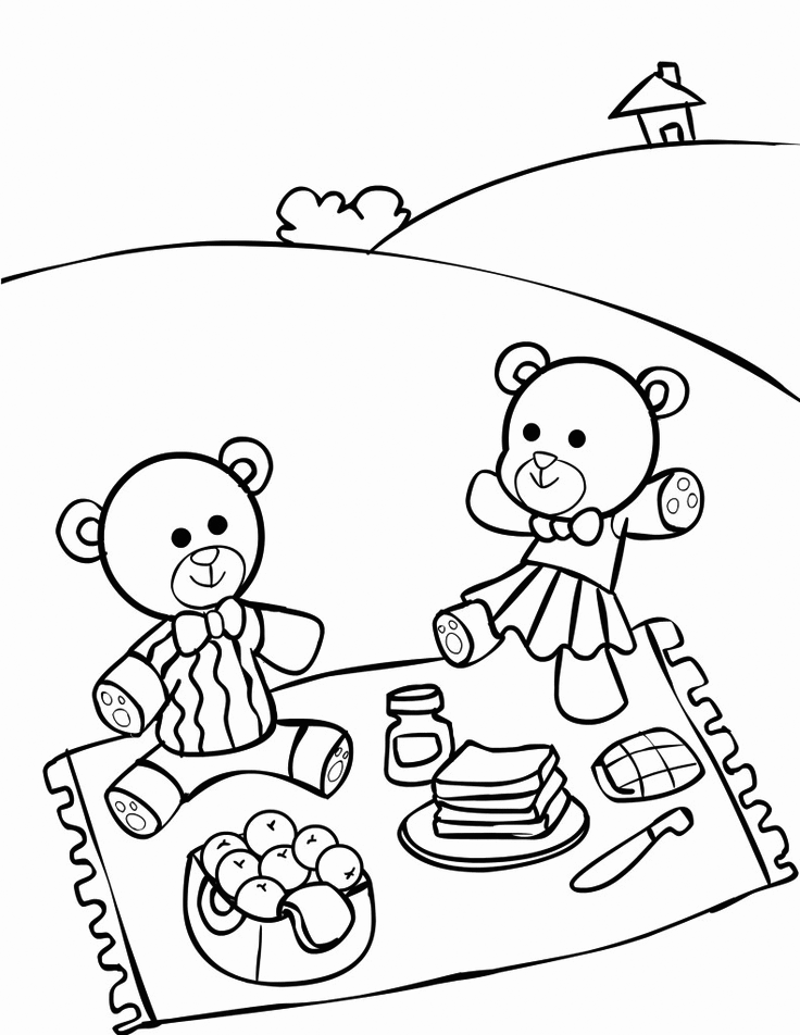 Picnic coloring pages