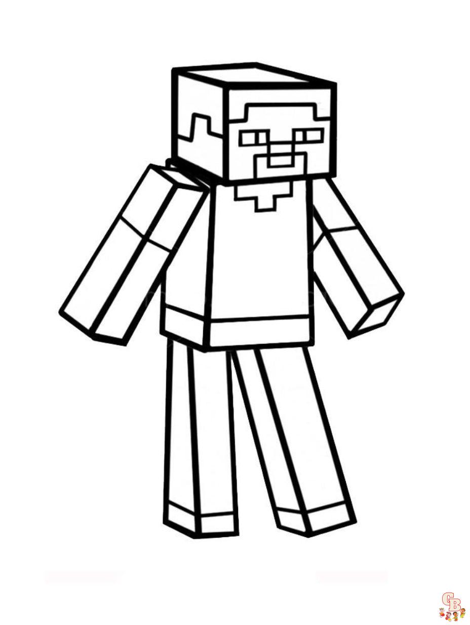 Minecraft coloring pages free printable for kids and adults