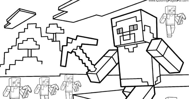 Minecraft coloring pages steve rcoloringpagespdf