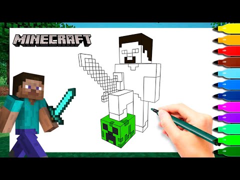 Coloring minecraft steve minecraft coloring videos