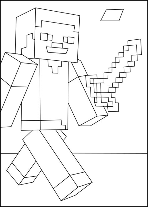 Steve from minecraft louring pages