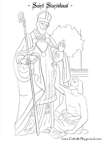 Saint stanislaus coloring page april th â catholic playground