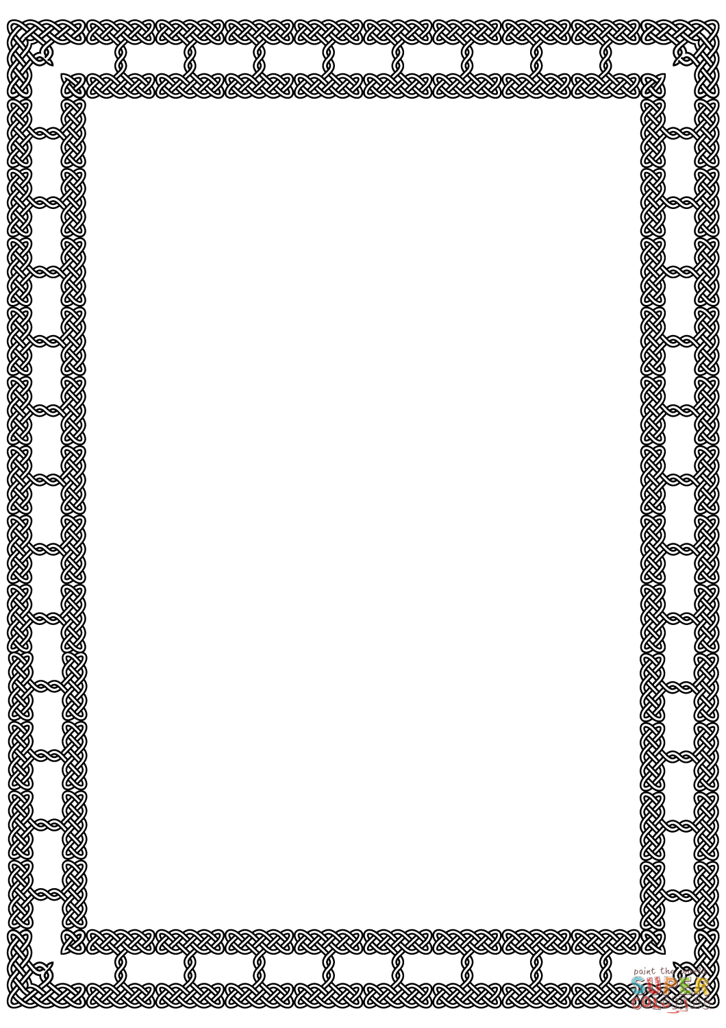 Celtic frame coloring page free printable coloring pages