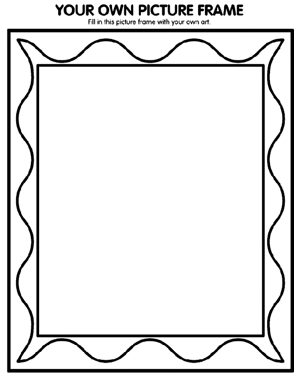 Your own picture frame coloring page