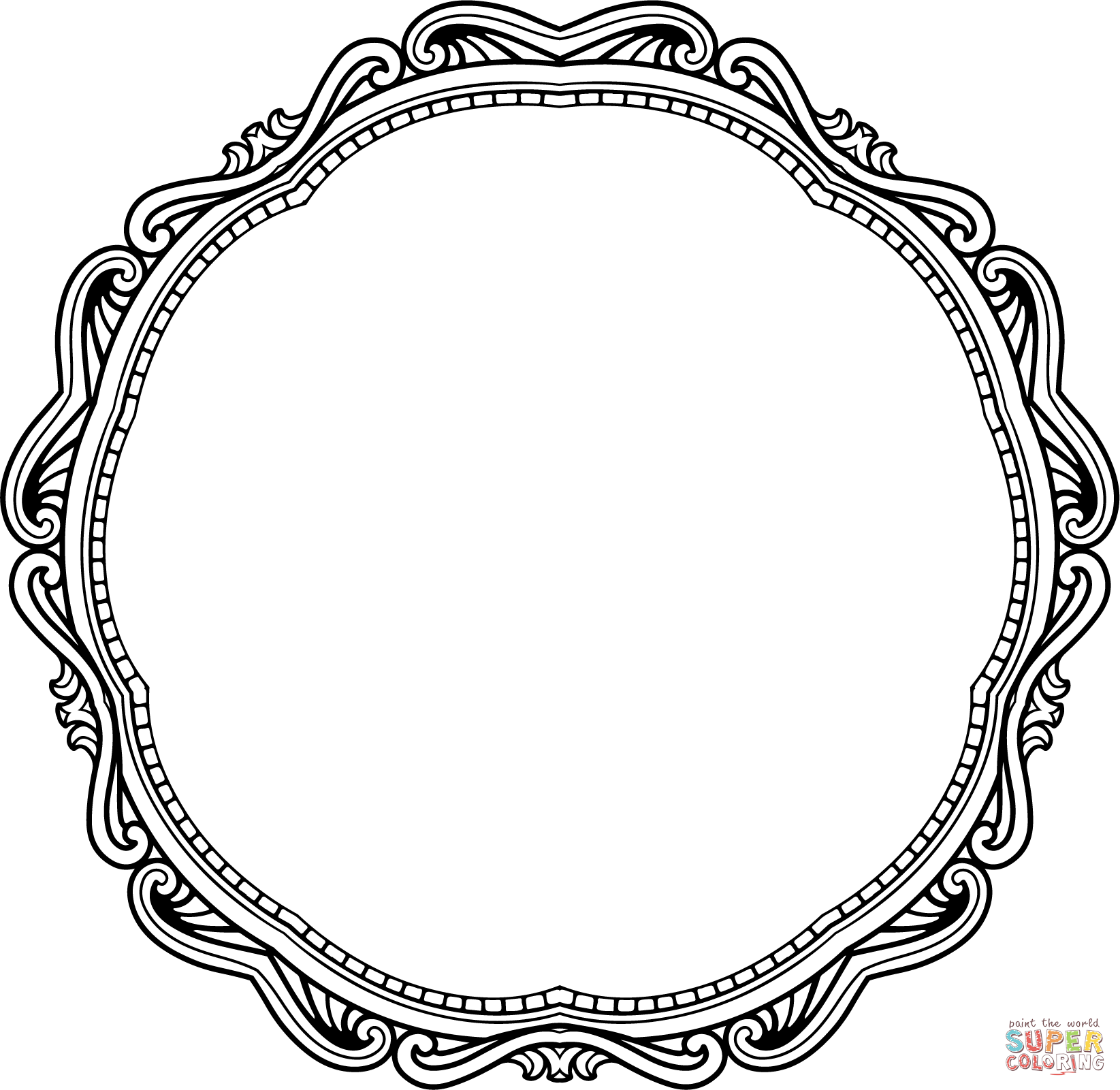 Vintage style frame coloring page free printable coloring pages