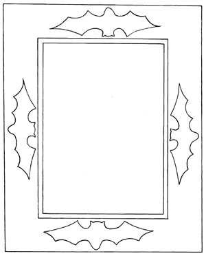 Bat frame coloring page â