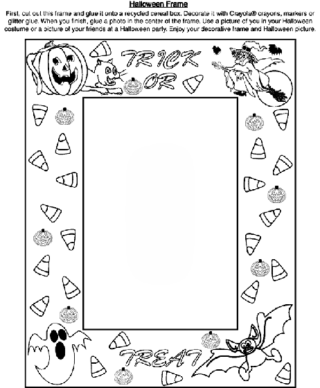 Halloween frame coloring page