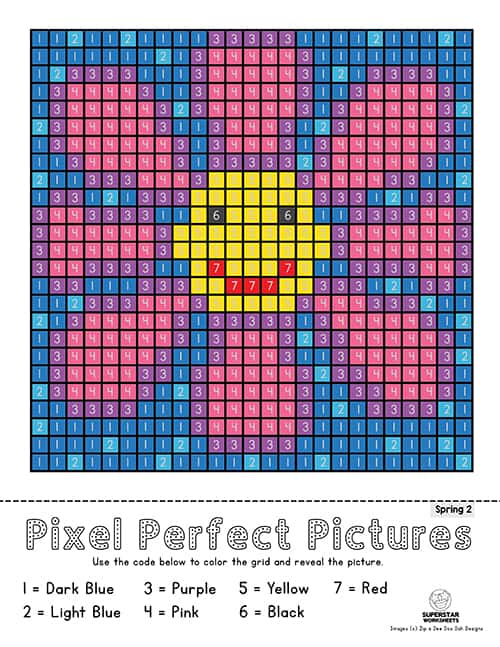 Pixel coloring pages