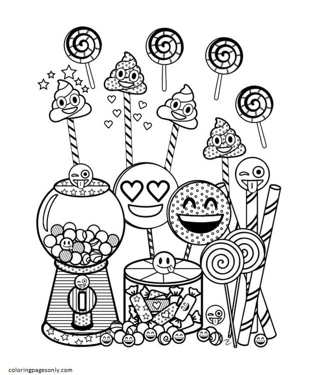 Emoji coloring pages