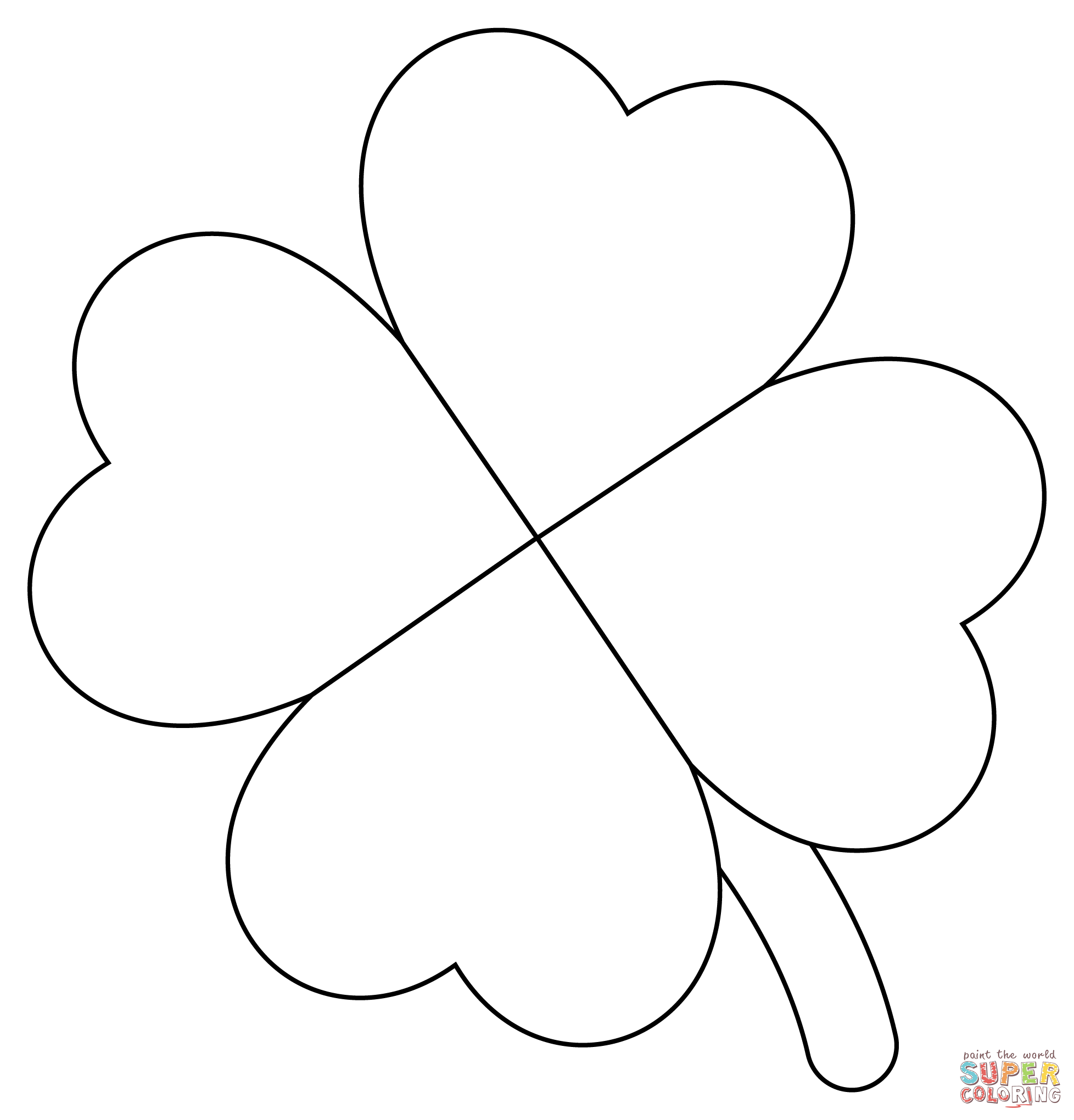 Four leaf clover coloring page free printable coloring pages