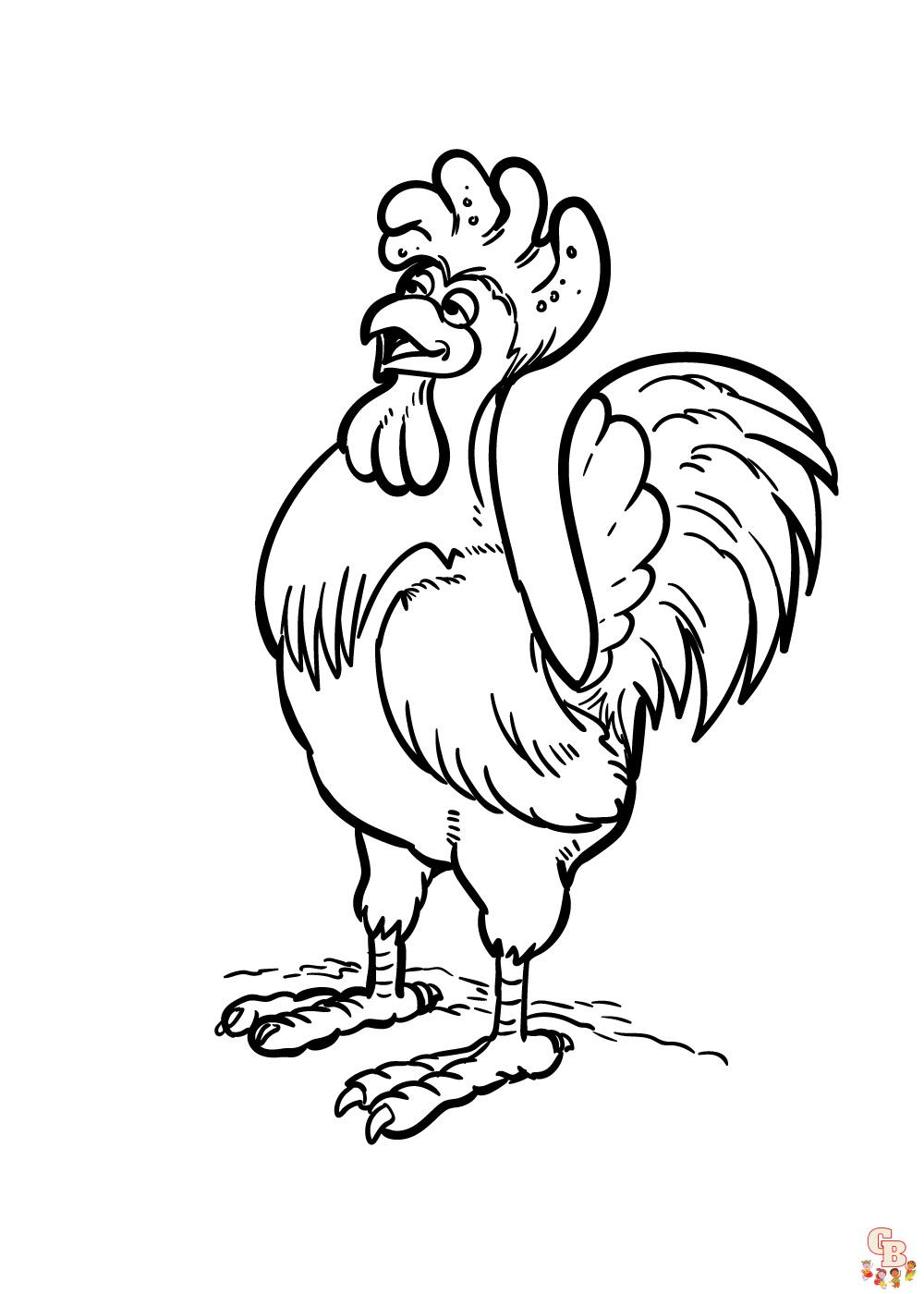 Rooster coloring pages free printable sheets for kids