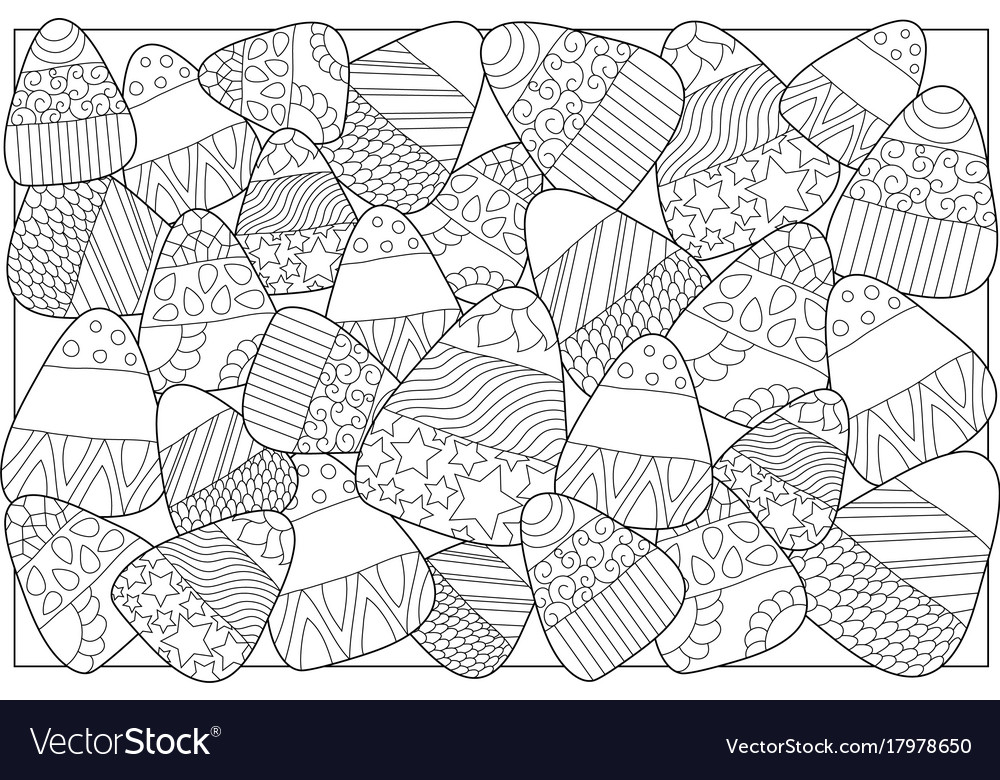 Candy corn sweets coloring page royalty free vector image