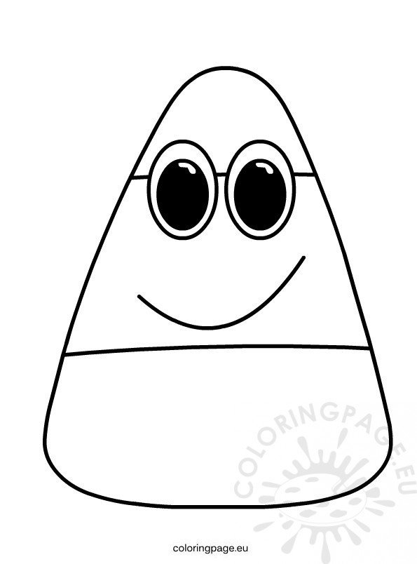 Cartoon candy corn coloring page