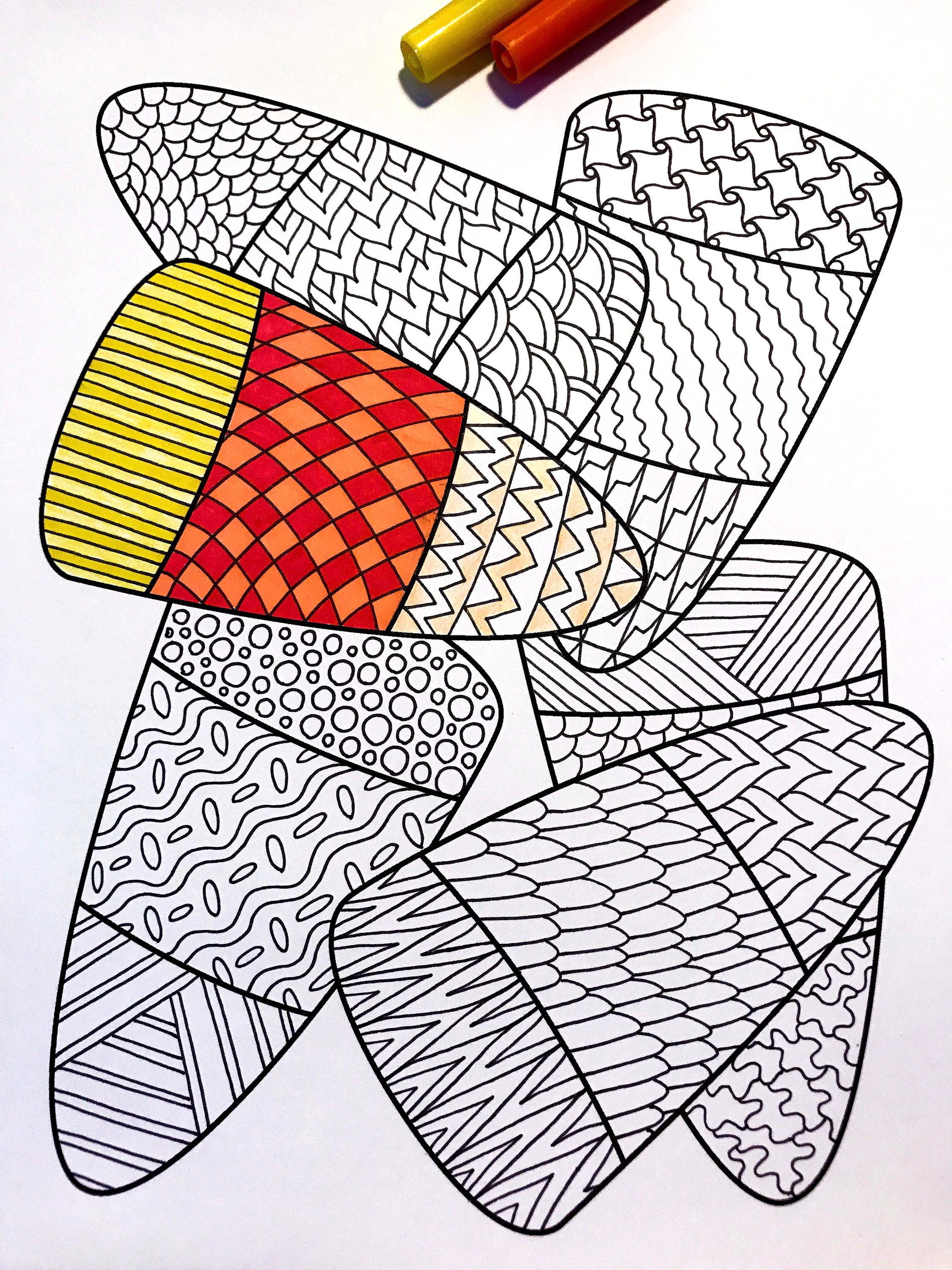 Candy corn pdf coloring page