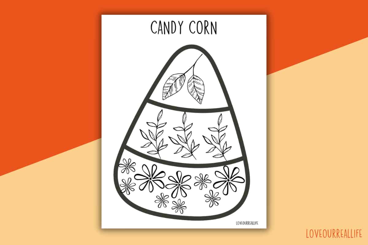 Candy corn coloring pages for kids