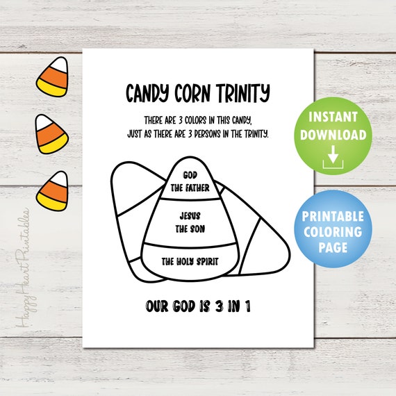 Candy corn trinity coloring page