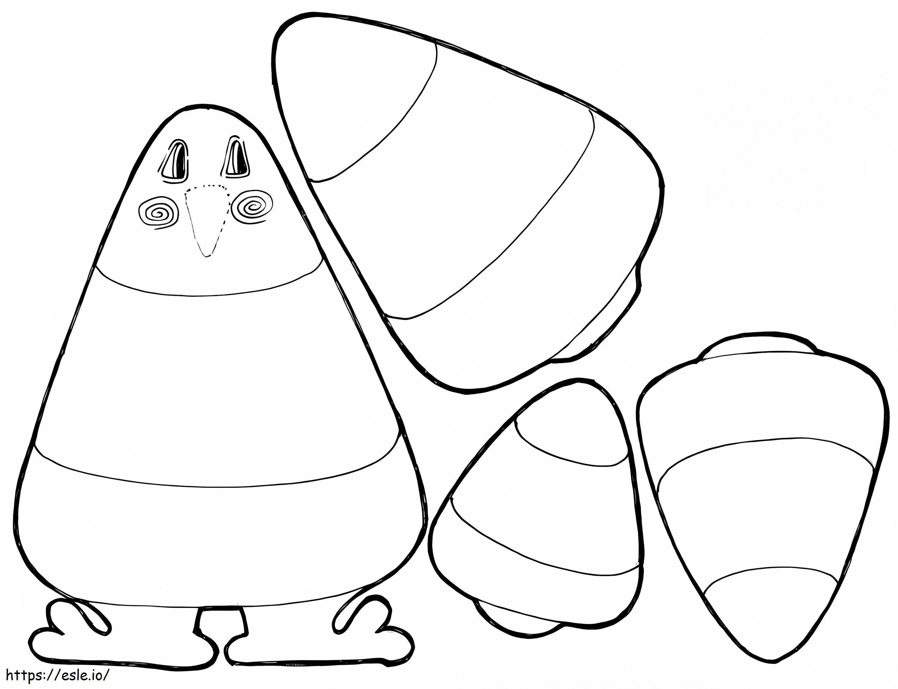 Candy corn coloring page