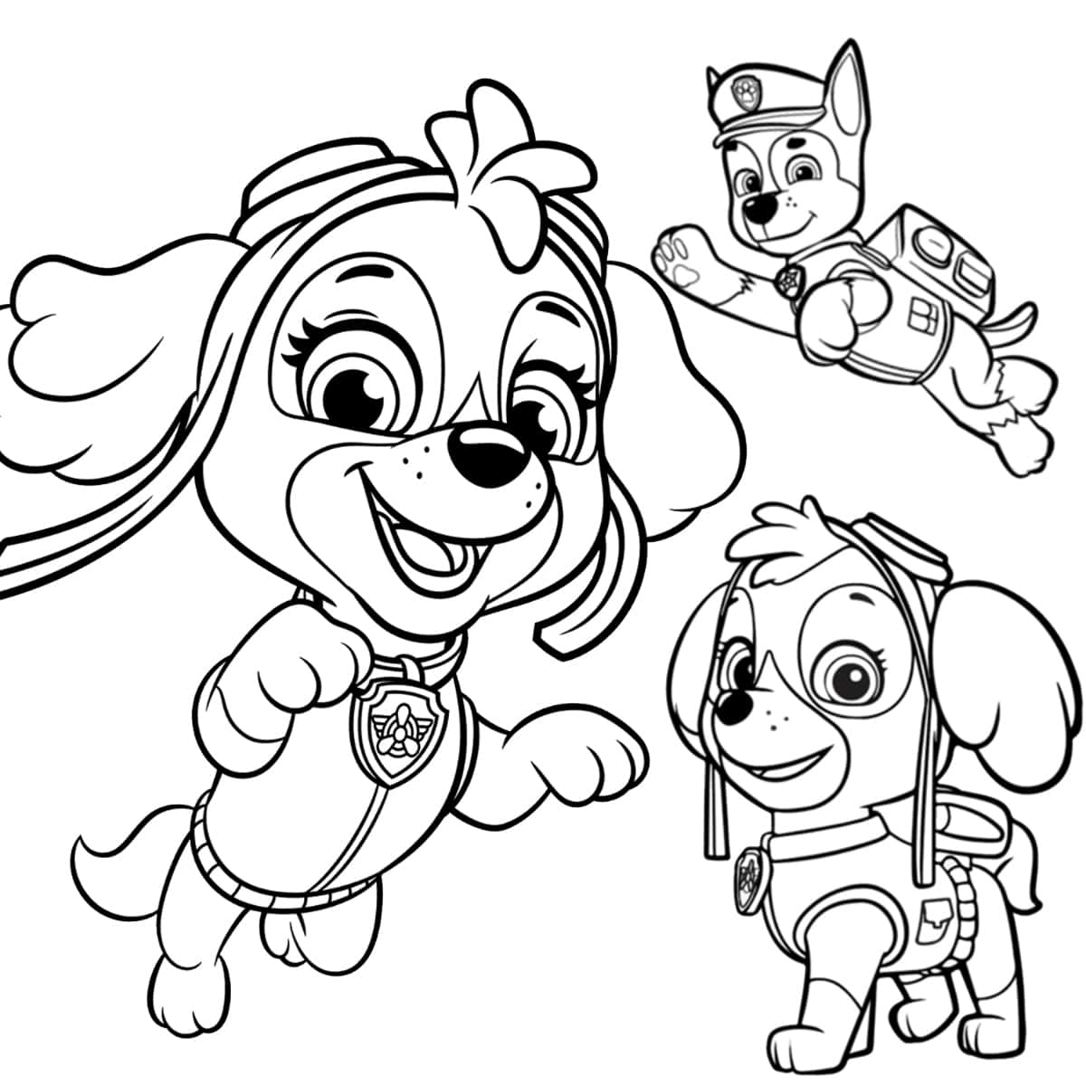 Cute paw patrol skye coloring pages free