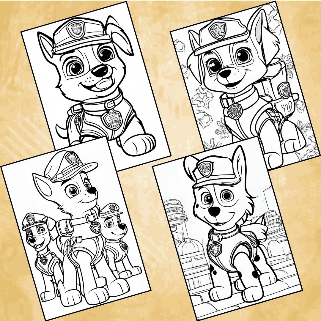 Amazing paw patrol chase coloring sheets