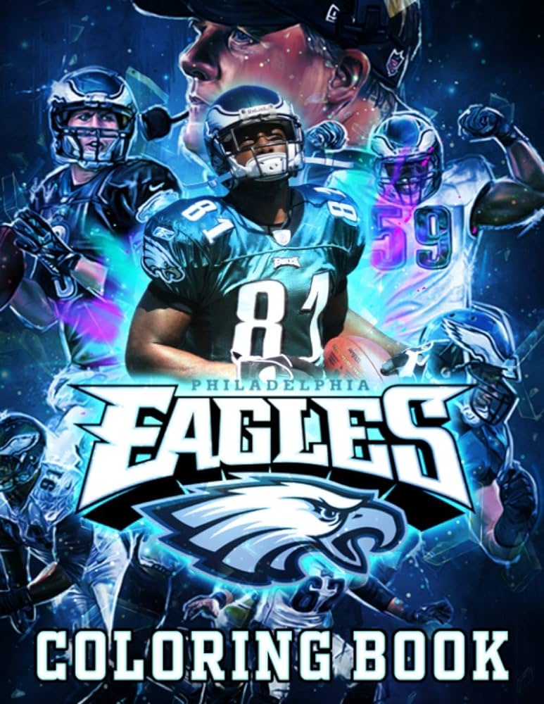 Philadelphia eagles coloring book stress relief philadelphia eagles adults coloring books with newest unofficial images gill clayton books