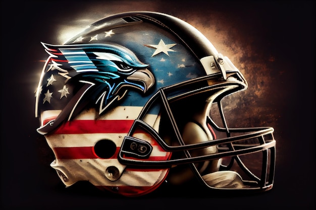 Premium photo an american football helmet with an eagle on it