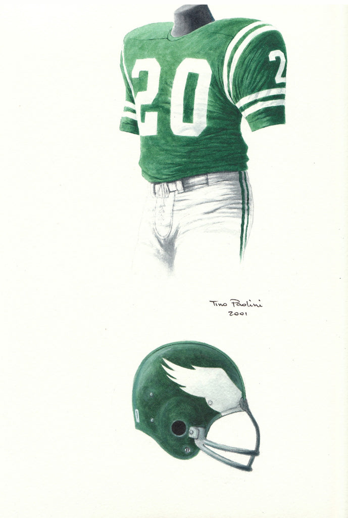 Nfl philadelphia eagles uniform original art â heritage sports art